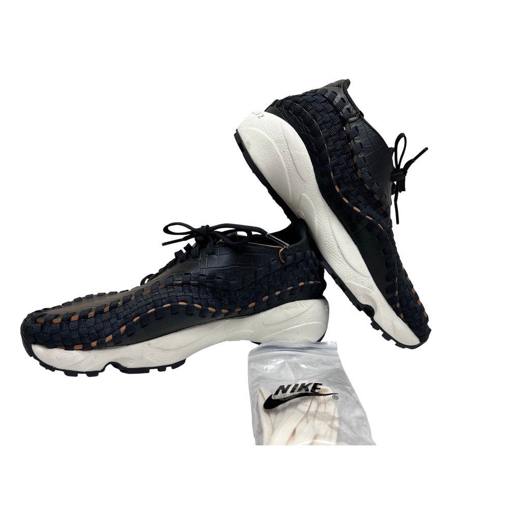Nike Air‎ Footscape Woven Sneakers Womens 8 Black NWOT Croc Embossed Leather